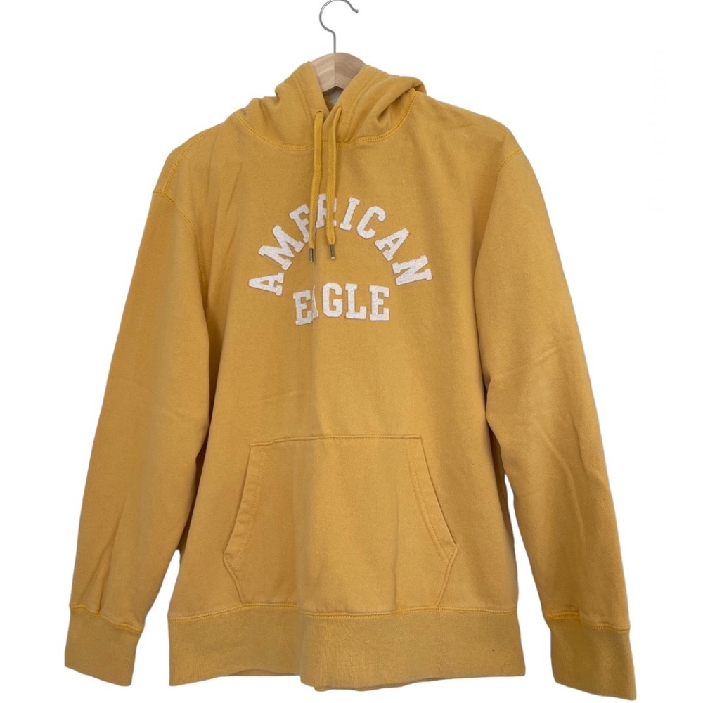 American Eagle Outfitters Men's Yellow Pullover Hoodie. Size: Large